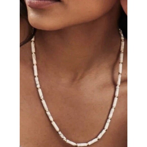 Kendra Scott Jewelry - Kendra Scott Ember Gold Strand Necklace in White Variegated Magnesite